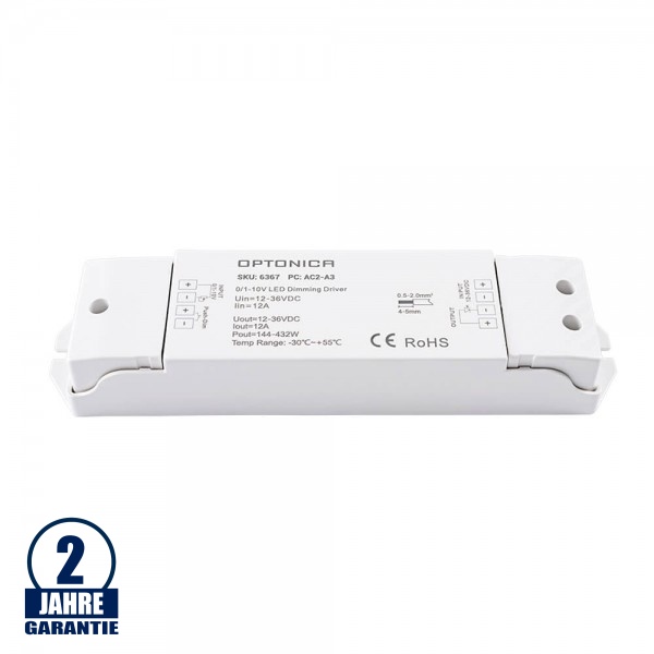 LED Single Color Controller Taster- u. 0-10V-Steuerung - 12-36 V DC 12A