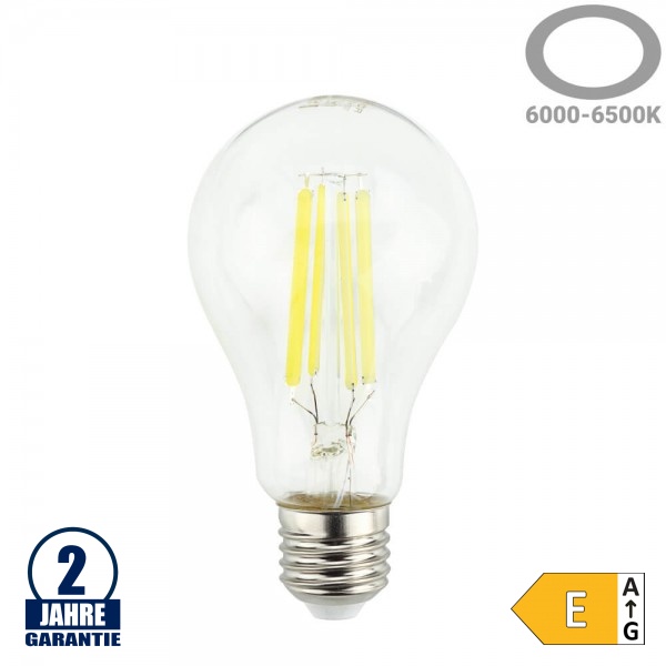 12W LED FILAMENT E27 A65 Birne Glas Kaltweiß 12W LED FILAMENT E27 A65 Birne Glas Kaltweiß