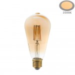 8W LED Vintage E27 ST64 Birne Gold Glas Warmweiß 2500K 8W LED Vintage E27 ST64 Birne Gold Glas Warmweiß 2500K