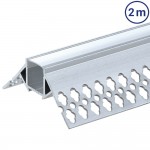 LED Profil Trockenbau Außen-Eck eloxiert 2m SET OP