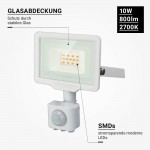 10W LED SMD Fluter City Line mit Bewegungsmelder Warmweiß