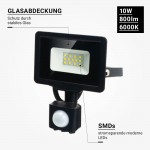 10W LED SMD Fluter City Line Schwarz mit Bewegungsmelder Kaltweiß 10W LED SMD Fluter City Line Schwarz mit Bewegungsmelder Kaltweiß