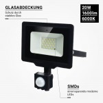20W LED SMD Fluter City Line Schwarz mit Bewegungsmelder Kaltweiß 20W LED SMD Fluter City Line Schwarz mit Bewegungsmelder Kaltweiß