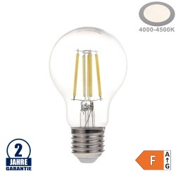 6W LED FILAMENT E27 A60 Birne Glas Neutralweiß