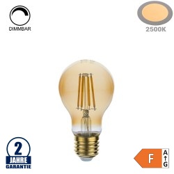 8W LED Vintage E27 A60 Birne Gold Glas Warmweiß 2500K Dimmbar