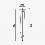 Aluminium Erdspieß für Fluter 265x55mm Aluminium Erdspieß für Fluter 265x55mm