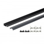LED Profil Micro Schwarz 2m SET mit schwarzer Abdeckung LED Profil Micro Schwarz 2m SET mit schwarzer Abdeckung