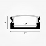 LED Profil Micro Schwarz 2m SET mit schwarzer Abdeckung LED Profil Micro Schwarz 2m SET mit schwarzer Abdeckung