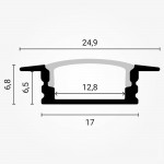 LED Profil Einbau Schwarz 2m SET mit schwarzer Abdeckung LED Profil Einbau Schwarz 2m SET mit schwarzer Abdeckung