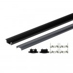 LED Profil Einbau Schwarz 2m SET mit schwarzer Abdeckung LED Profil Einbau Schwarz 2m SET mit schwarzer Abdeckung