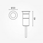 1W LED Bodenleuchte Inox 24V IP68 Warmweiß