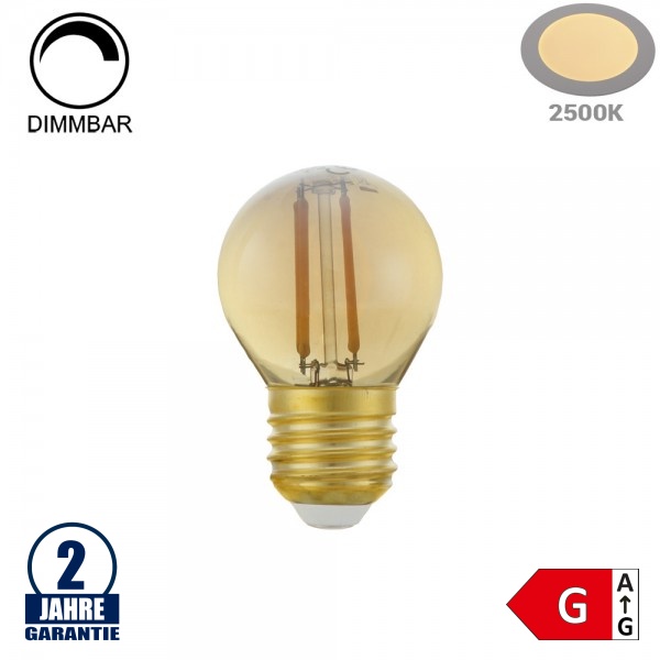 4W LED Vintage E27 G45 Birne Gold Glas Warmweiß Dimmbar