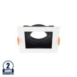 Einbaurahmen für LED GU10 Quadratisch inkl. Fassung Weiß/Schwarz