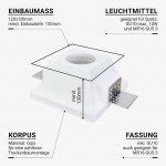 Einbaustrahler für Gips GU10 Quadratisch matt 1-fach Weiß Einbaustrahler für Gips GU10 Quadratisch matt 1-fach Weiß