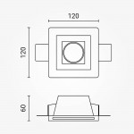 Einbaustrahler für Gips GU10 Quadratisch matt 1-fach Weiß Einbaustrahler für Gips GU10 Quadratisch matt 1-fach Weiß