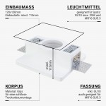 Einbaustrahler für Gips GU10 Quadratisch Konisch Weiß