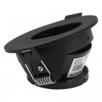 Einbaurahmen für LED GU10 Rund mit ovalem Lichtauslass Schwarz Einbaurahmen für LED GU10 Rund mit ovalem Lichtauslass Schwarz