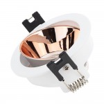 Einbaurahmen für LED GU10 Rund Weiß mit bronzenen Reflektor Einbaurahmen für LED GU10 Rund Weiß mit bronzenen Reflektor