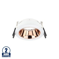 Einbaurahmen für LED GU10 Rund Weiß mit bronzenen Reflektor