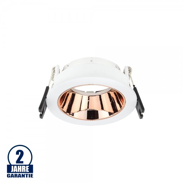 Einbaurahmen für LED GU10 Rund Weiß mit bronzenen Reflektor Einbaurahmen für LED GU10 Rund Weiß mit bronzenen Reflektor