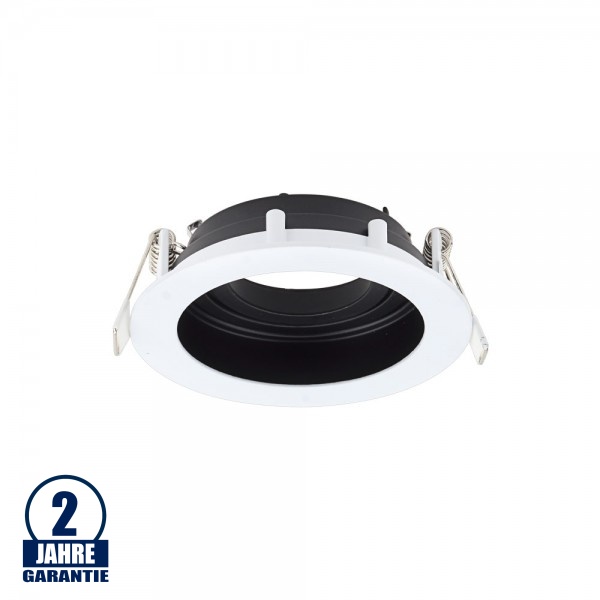 Einbaurahmen Alu für LED GU10 Rund inkl. Fassung Weiß/Schwarz Einbaurahmen Alu für LED GU10 Rund inkl. Fassung Weiß/Schwarz