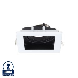 Einbaurahmen Alu für LED GU10 Quadratisch inkl. Fassung Weiß/Schwarz