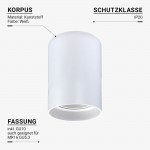 Aufbaurahmen für LED GU10 Kunststoff Rund Weiß
