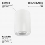Aufbaurahmen für LED GU10 Kunststoff Rund Weiß V2 Aufbaurahmen für LED GU10 Kunststoff Rund Weiß V2