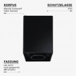 Aufbaurahmen für LED GU10 Kunststoff Quadratisch Schwarz V2