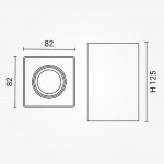 Aufbaurahmen für LED GU10 Kunststoff Quadratisch Schwarz V2