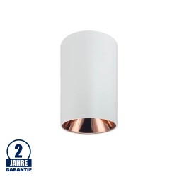 Deckenstrahler GU10 Rund Weiß mit bronzenen Reflektor
