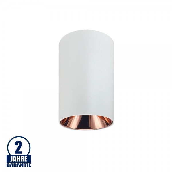 Deckenstrahler GU10 Rund Weiß mit bronzenen Reflektor Deckenstrahler GU10 Rund Weiß mit bronzenen Reflektor
