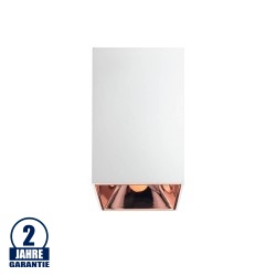 Deckenstrahler GU10 Quader Weiß mit bronzenen Reflektor
