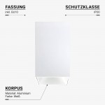 Deckenstrahler GU10 Quader Weiß mit weißem Reflektor Deckenstrahler GU10 Quader Weiß mit weißem Reflektor