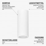 Aufbaurahmen für LED GU10 Rund Weiß 17cm