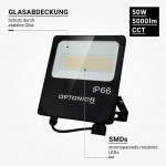 50W LED SMD Fluter CCT Farbwechsel Schwarz IP66 50W LED SMD Fluter CCT Farbwechsel Schwarz IP66
