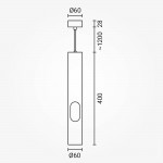 Pendelleuchte mit seitlichem Lichtauslass für GU10 40cm Silber