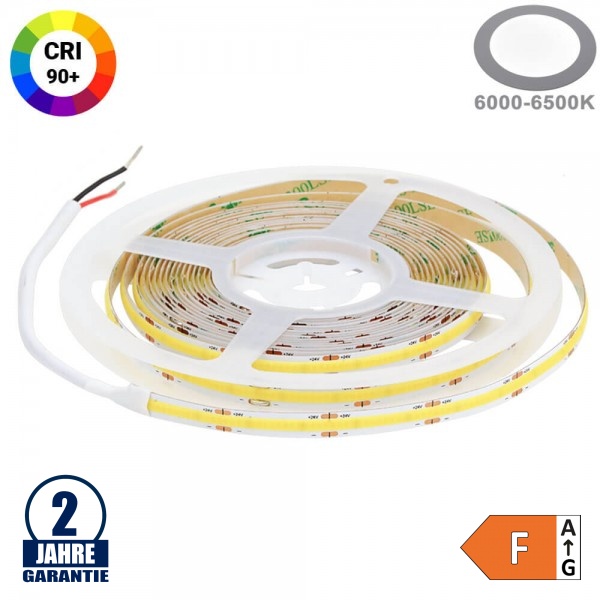 512SMD/m 12W/m 24V COB LED Streifen CRI90+ Kaltweiß 1m 512SMD/m 12W/m 24V COB LED Streifen CRI90+ Kaltweiß 1m