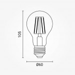 4W LED FILAMENT E27 A60 Birne Glas Warmweiß Dimmbar