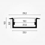 LED Profil PDS3 Einbau eloxiert 2m SET OP LED Profil PDS3 Einbau eloxiert 2m SET OP