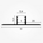 LED Fliesenprofil Mitte eloxiert 2m SET OP