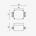 Kabelverbindungsdose mit 4 Kabeleinlässen 450V 24A Metall IP65 Kabelverbindungsdose mit 4 Kabeleinlässen 450V 24A Metall IP65