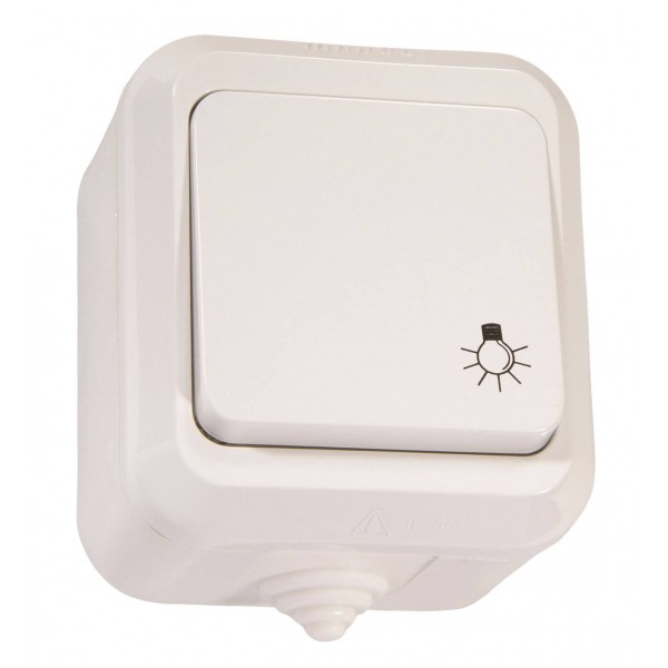 Aufputzlichttaster IP44 weiß 250V/10A Aufputzlichttaster IP44 weiß 250V/10A