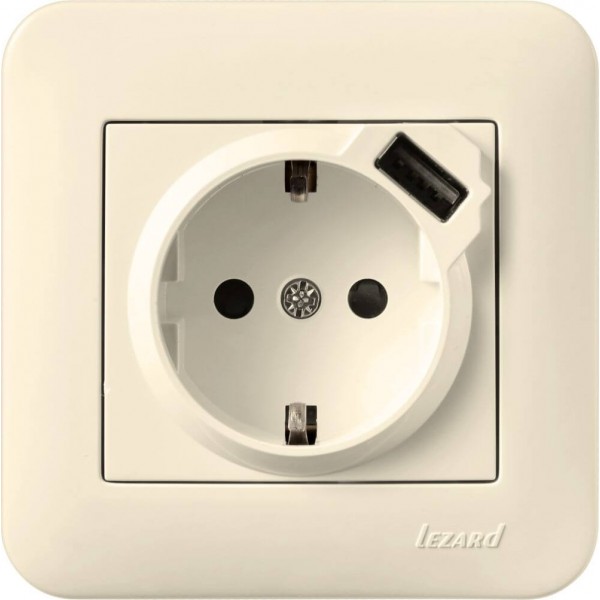 USB-Steckdose KARINA LIFE cremeweiß 250V/16A USB-Steckdose KARINA LIFE cremeweiß 250V/16A
