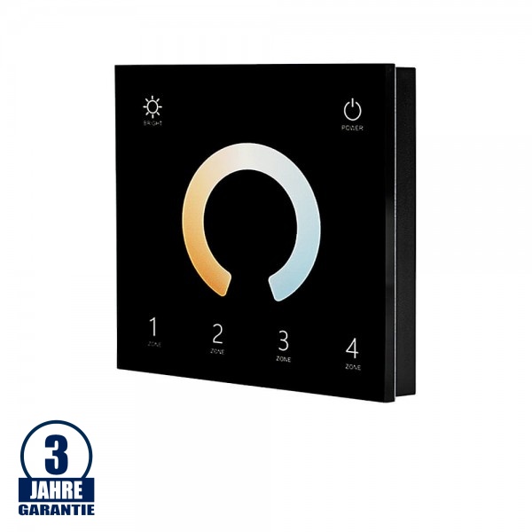 LED DMX-RF 4 Zonen CCT Wandcontroller schwarz LED DMX-RF 4 Zonen CCT Wandcontroller schwarz