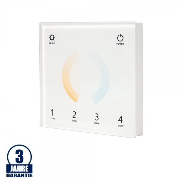 LED DMX-RF 4 Zonen CCT Wandcontroller weiß