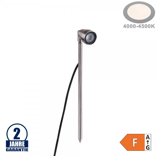 1,3W Gartenleuchte mit Erdspieß 24V IP65 Neutralweiß