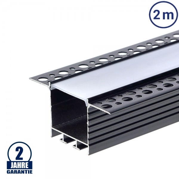 LED Profil 72x35mm Schwarz Trockenbau 2m SET LED Profil 72x35mm Schwarz Trockenbau 2m SET