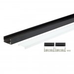 LED Profil 40x20mm Schwarz Aufbau 2m SET