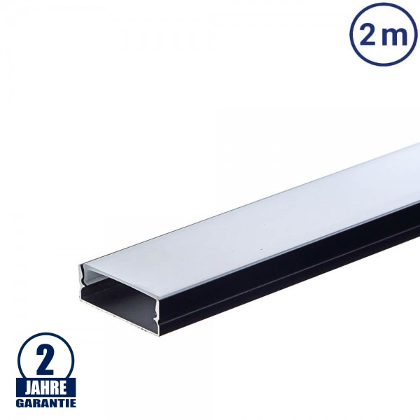 LED Profil 30x10mm Schwarz Aufbau 2m SET